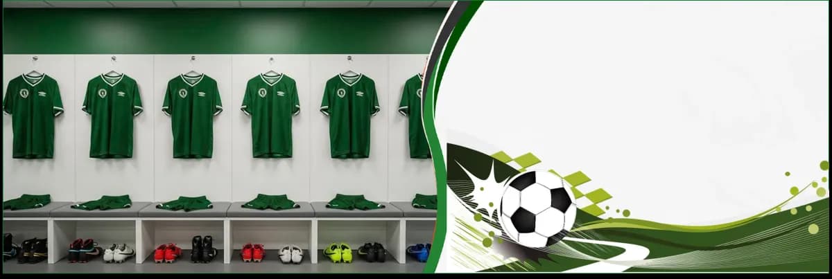 زي الفريق في غرفة تبديل الملابس